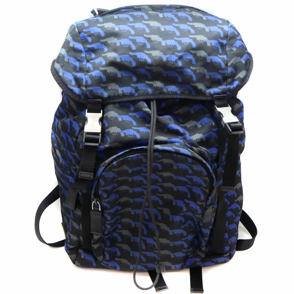 PRADA Backpack Rucksack Daypack Black Blue